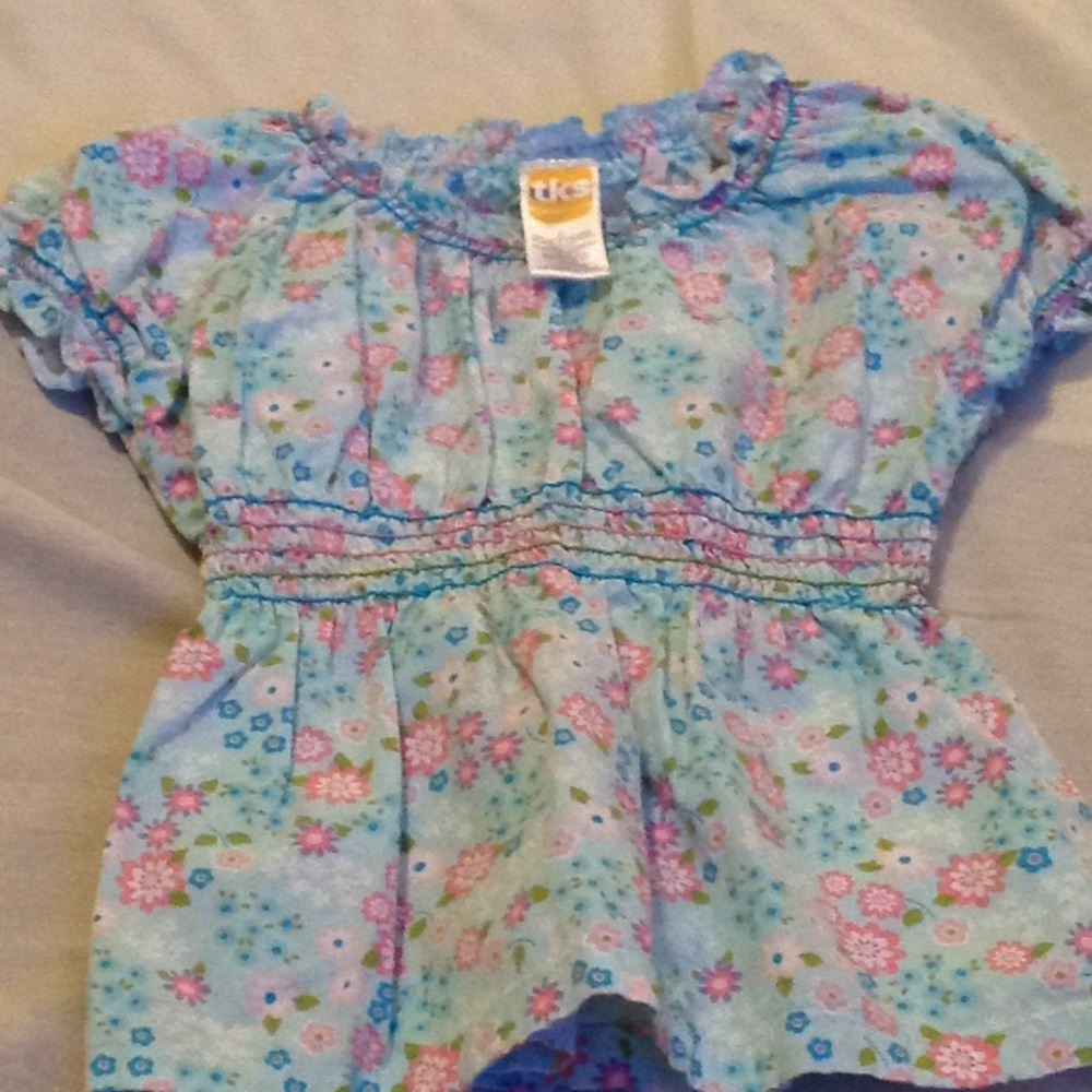 Blue with flowers